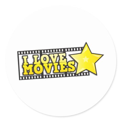 I love movies round stickers