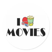 I Love Movies Stickers
