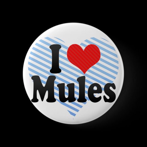 I Love Mules Pinback Buttons