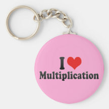 I Love Multiplication Key Chains