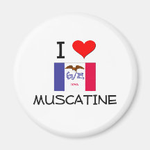 I Love MUSCATINE Iowa Fridge Magnets