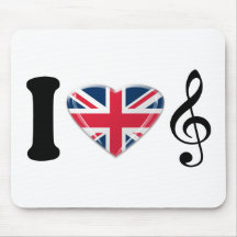 I love Music Art Design Mousemats