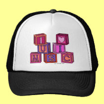 I Love Music Blocks Pink hats