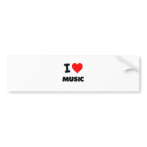 I Love Music Bumper Sticker