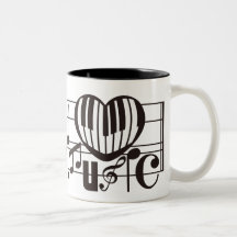 I LOVE MUSIC COFFEE MUGS