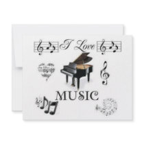 I Love Music - Designer Invitation