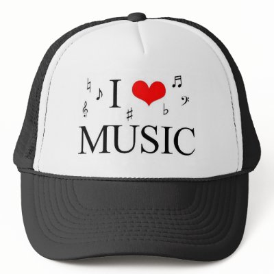 I Love Music Mesh Hat