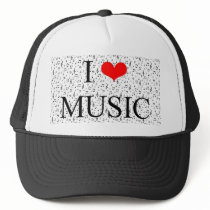 I Love Music hats