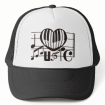 I LOVE MUSIC TRUCKER HATS