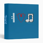 I Love Music (I Heart Notes) Custom Name Template Vinyl Binders