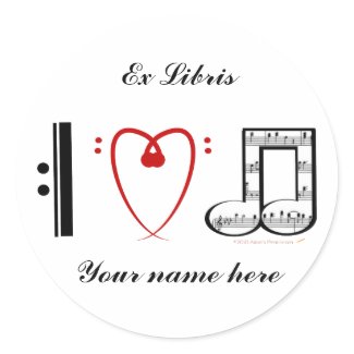 Music Lovers Bookplate Template I Love Music Ex Libris
