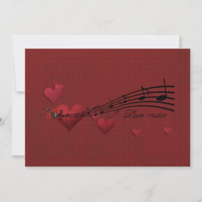 I Love music invitations