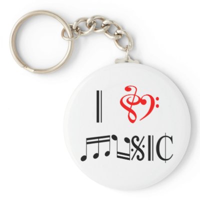 I Love Music keychains