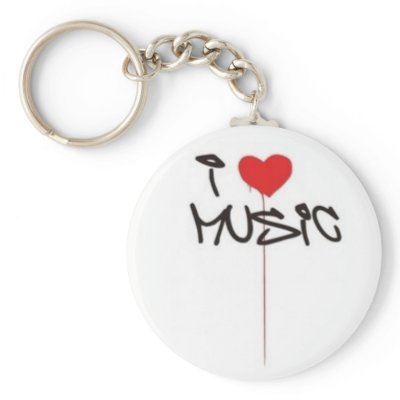 I Love Music keychains