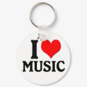 I Love Music Keychain