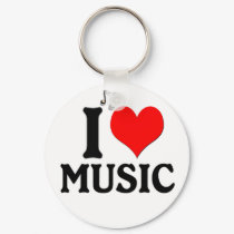 I Love Music Keychain