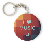 I LOVE MUSIC Keychain keychains