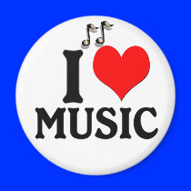 I Love Music Refrigerator Magnet