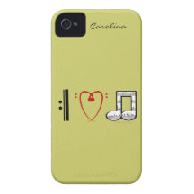 I Love Music Music Lovers Custom Name Skin Case-Mate iPhone 4 Case