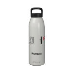 I Love Music Musical Symbols Custom Name Water Reusable Water Bottle