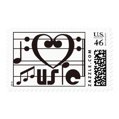 I LOVE MUSIC postage