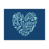 I Love Music Postcard