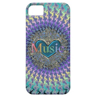 I Love Music Rainbow Spiral Fractal iPhone Case Iphone 5 Cases