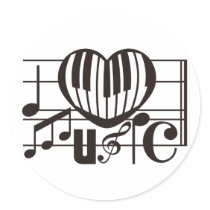 I LOVE MUSIC STICKERS