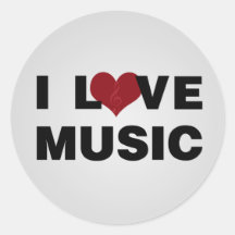 I Love Music Stickers