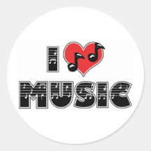 I Love Music Stickers