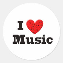 I Love Music Stickers