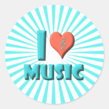 I Love Music Stickers