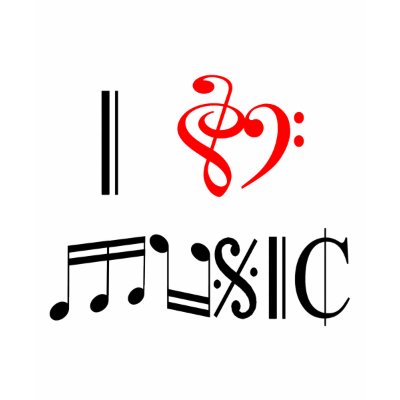 I Love Music t-shirts