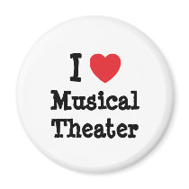 I love Musical Theater heart custom personalized magnets