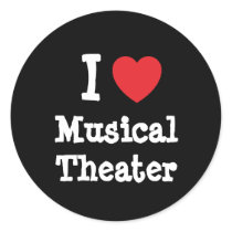 I love Musical Theater heart custom personalized stickers