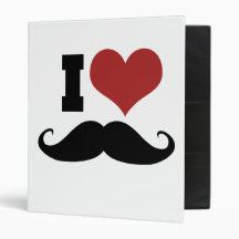 I Love Mustache 3 Ring Binder