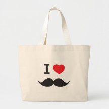 I Love Mustache Bags