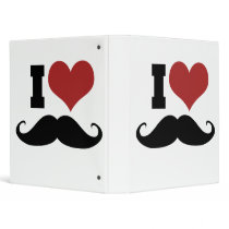 I Love Mustache 3 Ring Binder