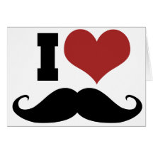 I Love Mustache Cards