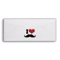 I Love Mustache Envelopes