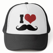 I Love Mustache Trucker Hat
