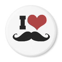 I Love Mustache Fridge Magnets