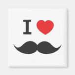 I Love Mustache Magnets