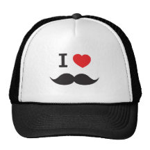 I Love Mustache Mesh Hat