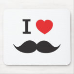 I Love Mustache Mousepad