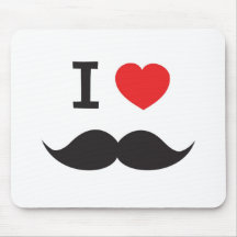 I Love Mustache Mousepad