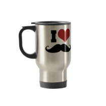 I Love Mustache Coffee Mug