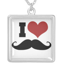 I Love Mustache Necklaces