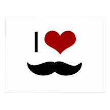 I love mustache post card