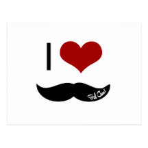 I love mustache post cards